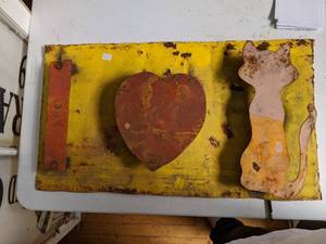 lot 81 image: I   Cats Metal Sign, Version 4