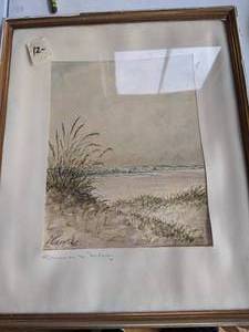 lot 88 image: Original Signed Artwork - Seaside
