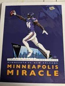 lot 94 image: Framed Vikings Minneapolis Miracle print