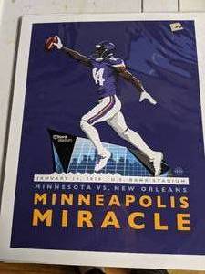lot 95 image: Framed Vikings Minneapolis Miracle print