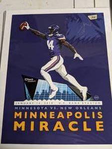 lot 97 image: Framed Vikings Minneapolis Miracle print