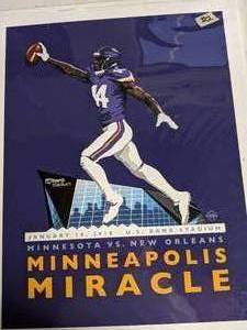 lot 98 image: Framed Vikings Minneapolis Miracle print