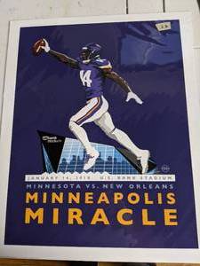 lot 100 image: Framed Vikings Minneapolis Miracle print