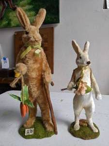 lot 21 image: Vintage Rabbit Statues