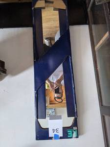 lot 34 image: Framless Beveled Door Mirror . NIB