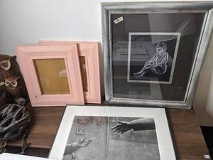 lot 370 image: Artwork and Empty Frames