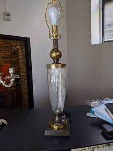 lot 387 image: Brass and Glass Table Lamp