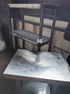 lot 10 image: Stainless steel Kitchen Grade Table and Shelving