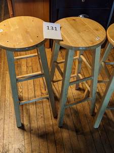 lot 131 image: Four Wood Barstools