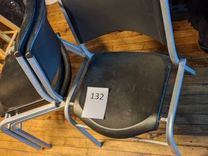 lot 132 image: Set of Three Plastic and Metal Chairs