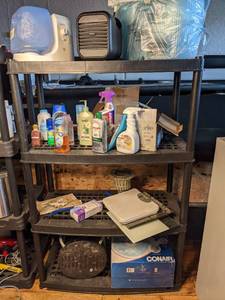 lot 136 image: Plastic Shelf with Contents