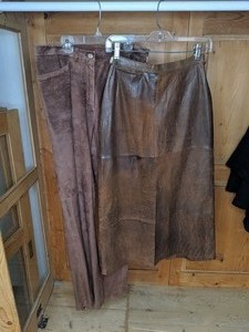 lot 332 image: Vintage Leather Clothing.