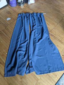 lot 525 image: Standard doorway size blue curtains