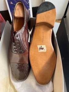 lot 304 image: Mens Moreschi High End Leather Dress Shoes - size 12