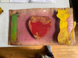 lot 79 image: I   Cats Metal Sign, Version 2