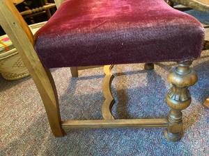 4 Harp Back and Velveteen covered seats Dining Room Chairs
