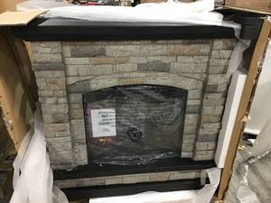 lot 4 image: ALLENROTH COFFEE OAK ELECTRIC FIREPLACE SEE PICS