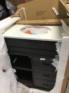 lot 5 image: STYLE SELECTIONS MORRISTON SINGLE SINK BATHROOM VANITY SEE PICS