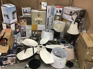lot 10 image: ASSORTED PALLET WITH LIGHTINGFANS SEE PICS