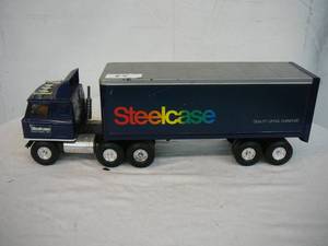 Vintage Tin Toy Tractor & Trailer