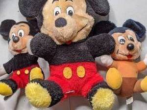 lot 287 image: Three Plush Mickey Mouse Dolls