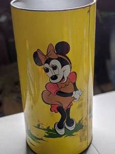lot 290 image: Vintage Mickey Mouse Metal Trash Can