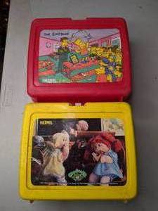 lot 237 image: Vintage Lunch Box Pair The Simpsons and Cabbage Patch Kids