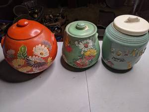 lot 294 image: Three Colorful Cookie Jars