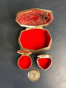 lot 277 image: Four Ornate Metal Jewelry Boxes
