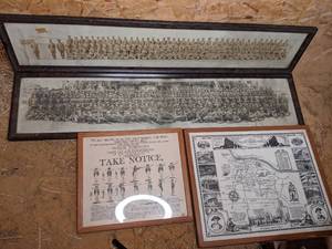 lot 167 image: Vintage Black And White Military Memorabilia Framed Photos