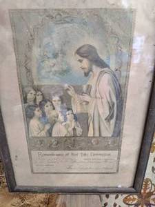 lot 169 image: Vintage Remembrance of Holy Communion Framed Photo