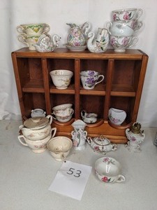 lot 53 image: Assorted Tea Cups and Dainty Housewares