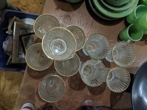 lot 90 image: Ten Assorted Vintage Glass Goblets