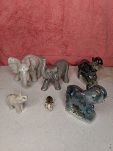 lot 8 image: Six Ceramic Elephants