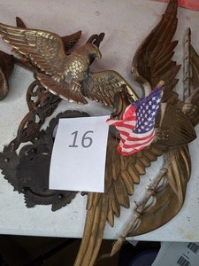 lot 16 image: Metal Eagle Wall Hangings