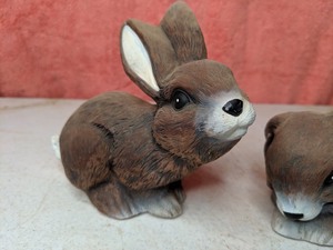 lot 34 image: Pair of Rabbit Figurines