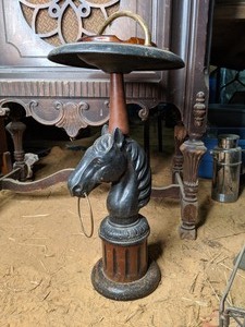lot 142 image: Vintage Horse Head Smoking Stand with Ashtray