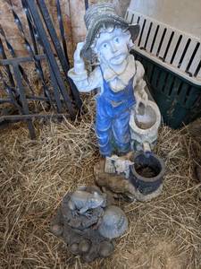 lot 58 image: Farmboy Statue Fountain & Toad Hous...