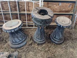 lot 59 image: 3 Matching Bird Bath Bases Only 2...