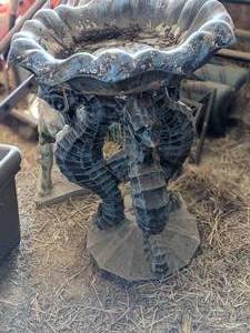 lot 63 image: Seahorse Bird Bath Complete...