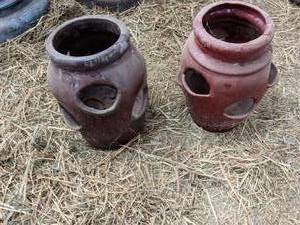 lot 64 image: (2) Ceramic & (1) Plastic Planter...