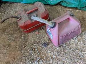 lot 83 image: (2) Metal & Plastic Gas Cans...