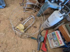 lot 94 image: Wire Basket of Wheels, Sprinkler, H...