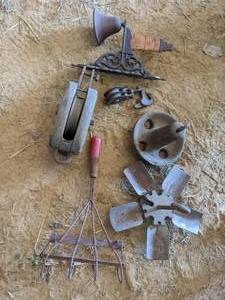 lot 103 image: (2) Boat Anchors, Vintage Tools & M...