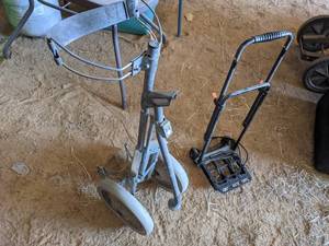 lot 111 image: Golf Cart Base & Small Hand Trucks...