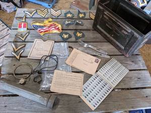 lot 116 image: Ammo Box, Military Patches, War Rat...