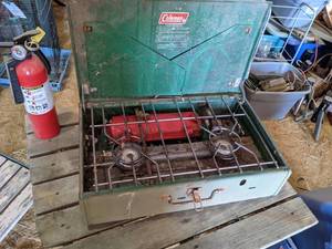 lot 117 image: Coleman Camp Stove & Fire Extinguish...