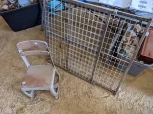 lot 120 image: Wood Baby Gate & Metal Framed Kids...