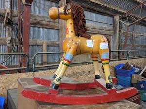 lot 163 image: Wood Rocking Horse...