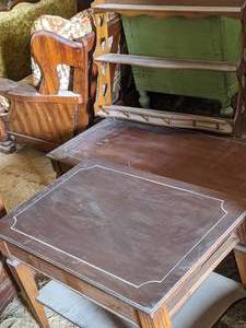 lot 269 image: (2) Tables & Wood Display Shelf...